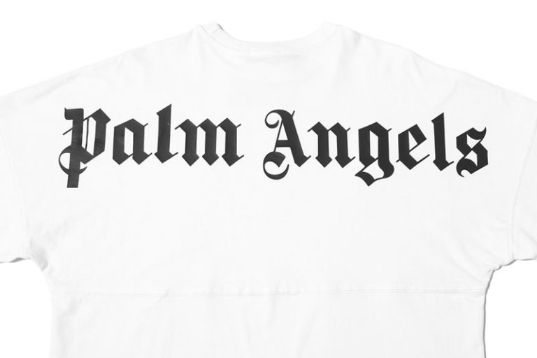 Palm Angels logo print t-shirt – white – Universe Kickz